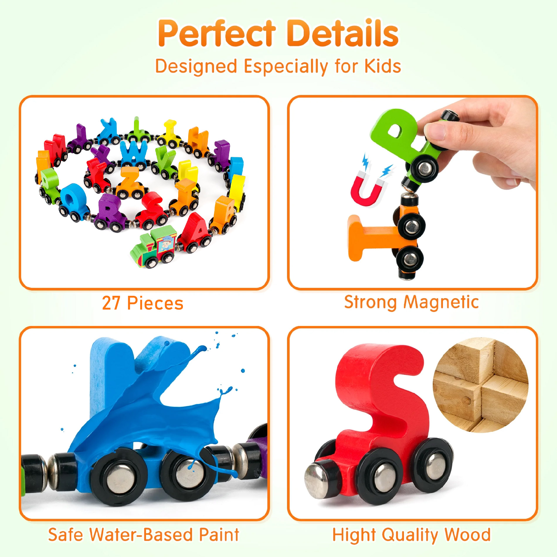 Miniatura 2 de Tren Magnético Letras De Madera Infantil